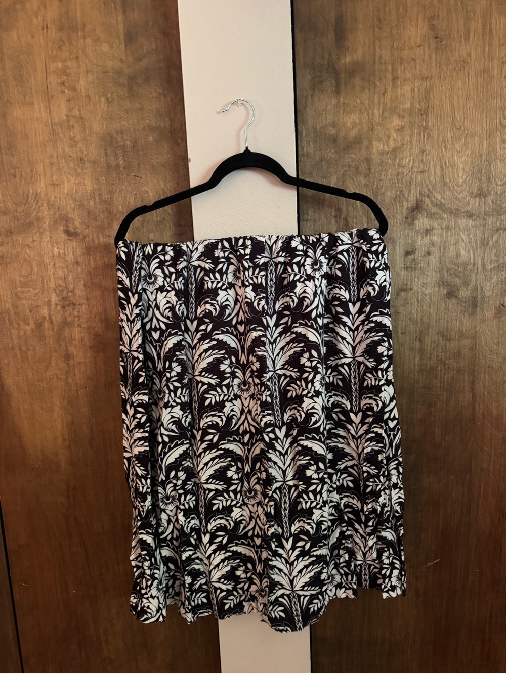croft & barrow Black and White Floral Skater Skirt